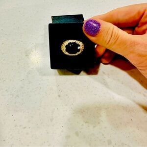 Sapphire ring 4.61 CTW and 0.02CTW diamonds, 14 k yellow gold over ster…